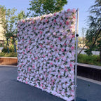 Atlasflowerswall Luxury 5D Blush Pink & White Rose Peony Flower Wall Backdrop for Wedding Party Decor