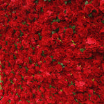 3D Artificial Fabric Red Rose & Hydrangea Flower Wall Backdrop for Wedding & Party Decor