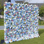 Atlasflowerswall 3D Blue Rose Flower Wall Backdrop for Event Party Decoration