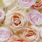 3D Champagne Blush Rose Flower Wall Backdrop for Wedding Party & Photo Booth