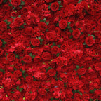 3D Artificial Fabric Red Rose & Hydrangea Flower Wall Backdrop for Wedding & Party Decor
