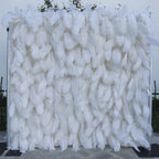 3D Luxury White Feather Floral Wall Backdrop for Photo Booth & Events