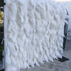 3D Luxury White Feather Floral Wall Backdrop for Photo Booth & Events