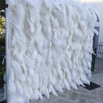 3D Luxury White Feather Floral Wall Backdrop for Photo Booth & Events