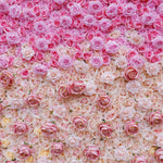 3D Ombre Pink Champagne Rose Artificial Flower Wall Backdrop for Birthday & Event Decor