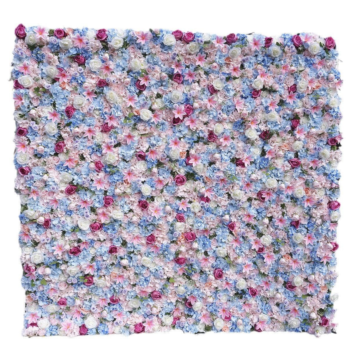 3D Pink Blue Rose Hydrangea Flower Wall Backdrop for Wedding & Party Decoration