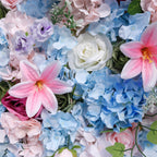 3D Pink Blue Rose Hydrangea Flower Wall Backdrop for Wedding & Party Decoration
