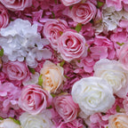Atlasflowerswall 3D Pink Gradient Rose Roller Curtain Flower Wall Wedding Event Background Decoration