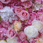 Atlasflowerswall 3D Pink Gradient Rose Roller Curtain Flower Wall Wedding Event Background Decoration