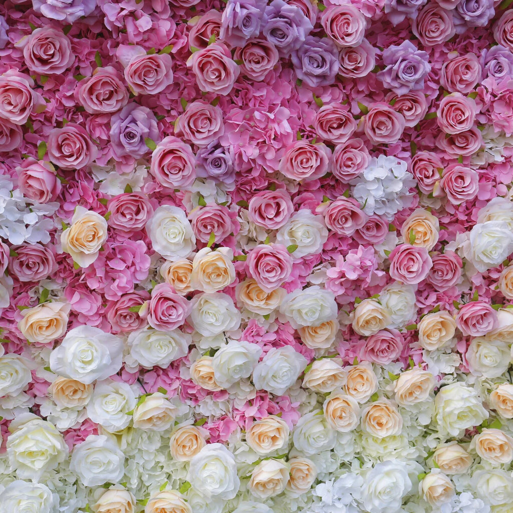 Atlasflowerswall 3D Pink Gradient Rose Roller Curtain Flower Wall 