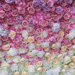 Atlasflowerswall 3D Pink Gradient Rose Roller Curtain Flower Wall 