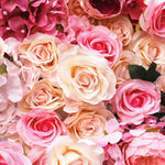 Atlasflowers 3D Pink Ombre Rose Artificial Flower Wall Backdrop for Wedding & Party Decor