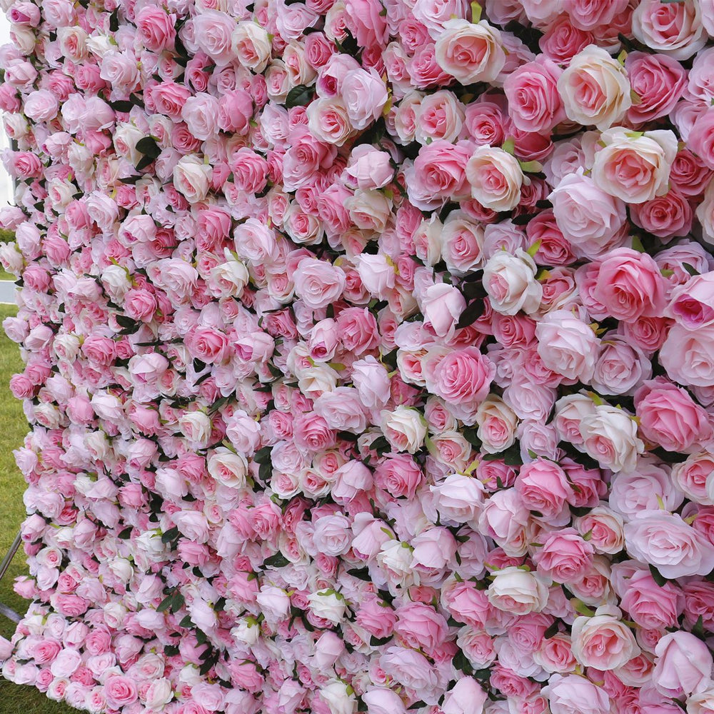 3D Pink Rose Flower Wall Backdrop for Wedding & Event Decoration