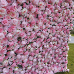 3D Pink Rose Flower Wall Backdrop for Wedding & Event Decoration
