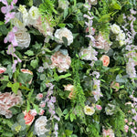 3D Pink Rose Green Leaf Rolling Up Curtain Flower Wall for Wedding & Party Decoration
