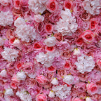 Atlasflowerswall 3D Pink Rose & Hydrangea Flower Wall Backdrop for Wedding Decor