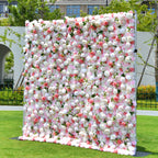 wedding flower wall background pink and white roses