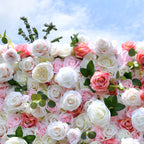  luxury pink white rose flower wall for wedding decor