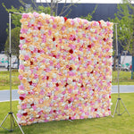 Premium 3D Pink Yellow Hydrangea Floral Wall Backdrop for Wedding Party & Event Decor