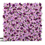 3D Purple Rose & Hydrangea Artificial Flower Wall Backdrop for Wedding & Event Decor