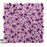 3D Purple Rose & Hydrangea Artificial Flower Wall Backdrop for Wedding & Event Decor