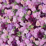 3D Purple Rose & Hydrangea Artificial Flower Wall Backdrop for Wedding & Event Decor