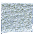 Atlasflowerswall 3D White Hydrangea & Rose Artificial Flower Wall Roll-Up Backdrop for Wedding Decor
