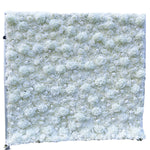 Atlasflowerswall 3D White Hydrangea & Rose Artificial Flower Wall Roll-Up Backdrop for Wedding Decor