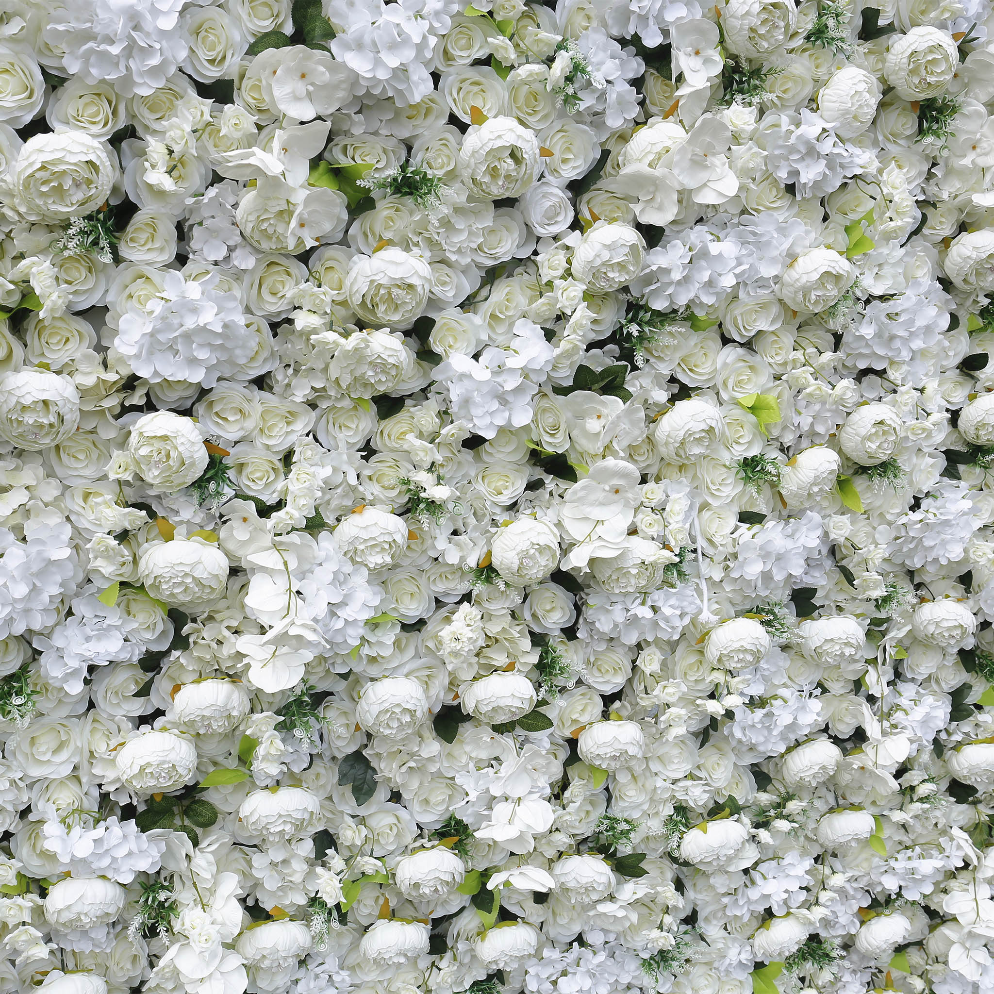 3D White Rose Artificial Fabric Backdrop Rolling Up Curtain Flower Wall - Wedding Decoration