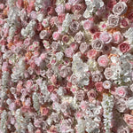 5D Artificial Flower Wall Rolling Up Pink Roses Floral Backdrop for Wedding Party Decor