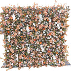 5D Autumn Orange Floral Artificial Flower Wall Backdrop for Wedding & Event Decor