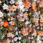 5D Autumn Orange Floral Artificial Flower Wall Backdrop for Wedding & Event Decor