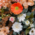 5D Autumn Orange Floral Artificial Flower Wall Backdrop for Wedding & Event Decor