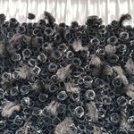 5D Black Feather Rose Artificial Flower Wall Backdrop for Event & Party Decoration