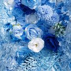 5D Blue Rose Flower Wall Backdrop with Fabric Backing for Wedding Party