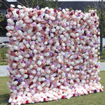 5D Blush Pink and Purple Rose Flower Wall Roll