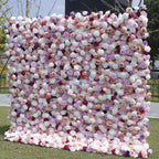 5D Blush Pink and Purple Rose Flower Wall Roll