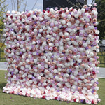 5D Blush Pink and Purple Rose Flower Wall Roll