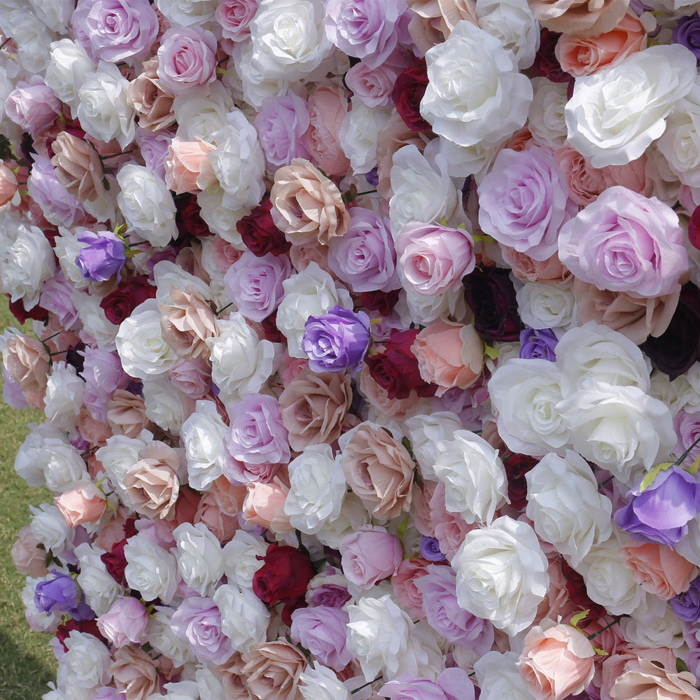 5D Blush Pink and Purple Rose Flower Wall Roll