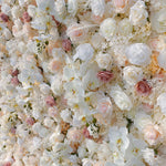 Atlasflowerswall 5D Champagne White Rose Fabric Flower Wall Backdrop for Event Party Decor