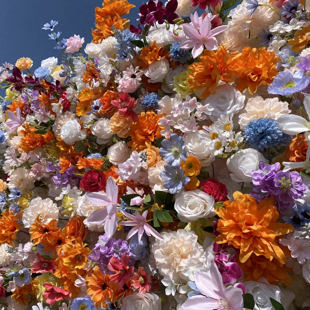 5D Colorful Mixed Rose and Daisy Flower Wall Backdrop for Wedding Event Decor