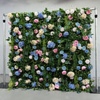 5D Forest Greenery Fabric Artificial Flower Wall Backdrop for Wedding & Party Decor