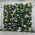 5D Forest Greenery Fabric Artificial Flower Wall Backdrop for Wedding & Party Decor