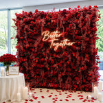 Red Rose Hanging Artificial Flower Wall Backdrop
