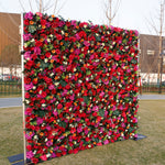 5D Luxury Red Rose Mixed Floral Flower Wall Backdrop for Wedding Event Party Decor