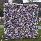 5D Multicolor Rose & Hydrangea Artificial Flower Wall Backdrop for Wedding & Event Decor