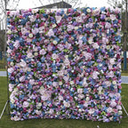 5D Multicolor Rose & Hydrangea Artificial Flower Wall Backdrop for Wedding & Event Decor