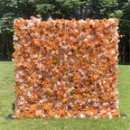 5D Orange Rose Floral Wall Backdrop for Event Party Decoration
