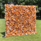 5D Orange Rose Floral Wall Backdrop for Event Party Decoration