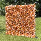 5D Orange Rose Floral Wall Backdrop for Event Party Decoration